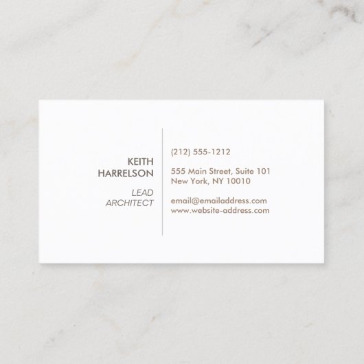 Modern Architect Wood Logo 名刺 (裏面)