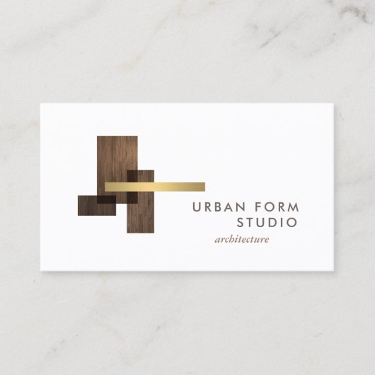 Modern Architect Wood Logo 名刺 (正面)