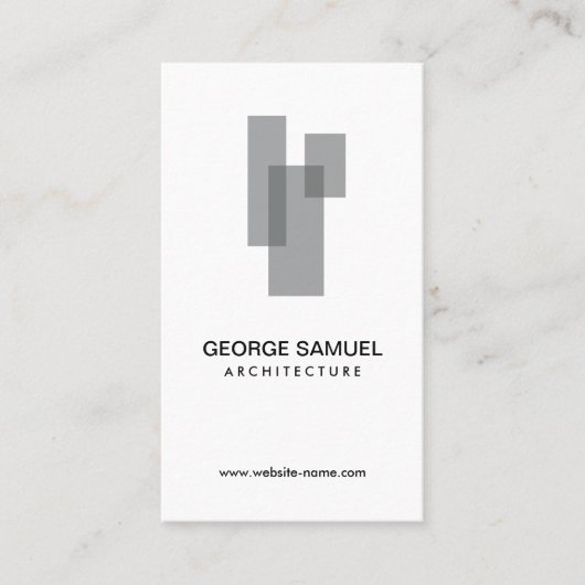 Modern Architectural Blocks Logo Gray/White  名刺 (正面)