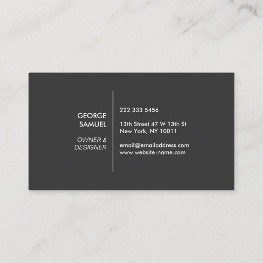 Modern Architectural Blocks Logo II White/Gray 名刺 (裏面)