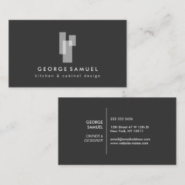 Modern Architectural Blocks Logo II White/Gray 名刺