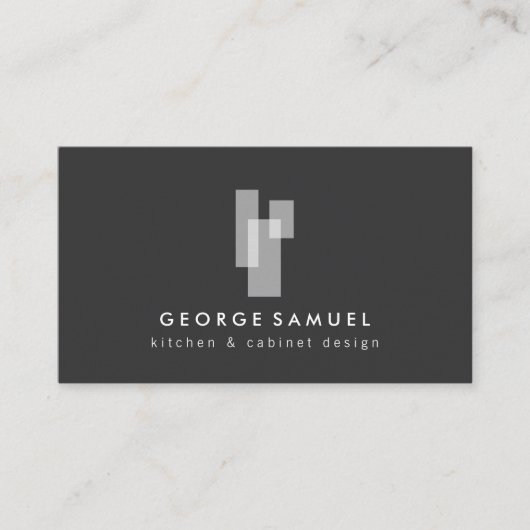 Modern Architectural Blocks Logo II White/Gray 名刺 (正面)