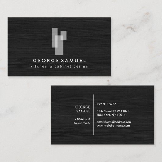 Modern Architectural Blocks Logo II White/Gray 名刺 (正面/裏面)