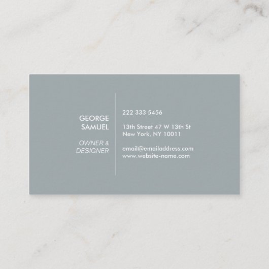 Modern Architectural Blocks Logo II White/Slate  名刺 (裏面)