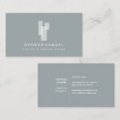 Modern Architectural Blocks Logo II White/Slate  名刺 (正面/裏面)