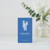 Modern Architectural Blocks Logo White/Blue 名刺 (スタンド正面)