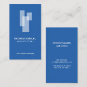 Modern Architectural Blocks Logo White/Blue 名刺 (正面/裏面)