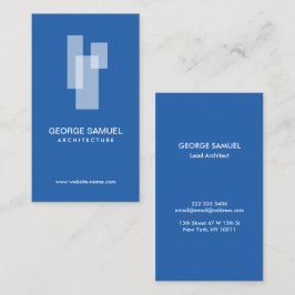 Modern Architectural Blocks Logo White/Blue 名刺