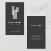 Modern Architectural Blocks Logo White/Gray  名刺 (正面/裏面)