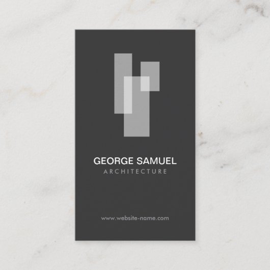 Modern Architectural Blocks Logo White/Gray  名刺 (正面)