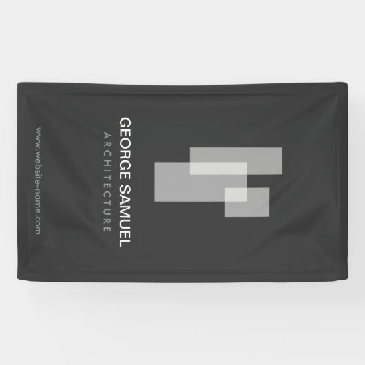 Modern Architectural Blocks Logo White/Gray  横断幕 (横)
