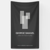 Modern Architectural Blocks Logo White/Gray  横断幕 (縦)