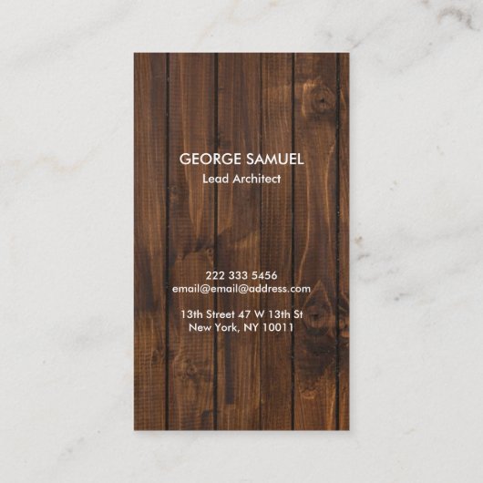 Modern Architectural Blocks Logo White/Rustic Wood 名刺 (裏面)