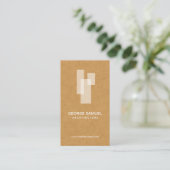 Modern Architectural Blocks Logo White/Tan 名刺 (スタンド正面)