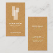 Modern Architectural Blocks Logo White/Tan  名刺 (正面/裏面)