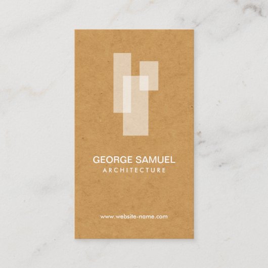 Modern Architectural Blocks Logo White/Tan  名刺 (正面)