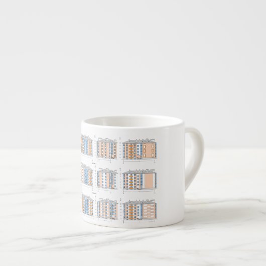 Modern Architectural Facade Design Mug エスプレッソカップ (正面右)