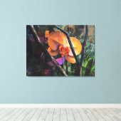 Modern Art Abstract Cubist Orchid Stretched Canvas キャンバスプリント (インサイチュ (ウッドフロア))