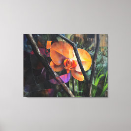 Modern Art Abstract Cubist Orchid Stretched Canvas キャンバスプリント