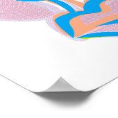 Modern Art Abstract Face ポスター (角)