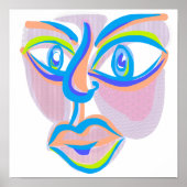 Modern Art Abstract Face ポスター (正面)