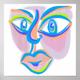 Modern Art Abstract Face ポスター
