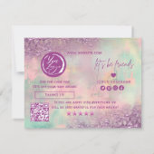 Modern Art Abstract Paint Watercolor Artist サンキューカード (裏面)