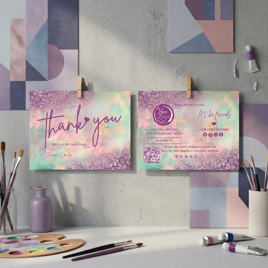 Modern Art Abstract Paint Watercolor Artist サンキューカード