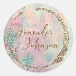 Modern Art Abstract  Paint Watercolor Artist  ラウンドシール