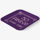 Modern Art Deco 50 and Fabulous Birthday ペーパープレート (傾斜あり)