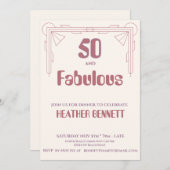 Modern Art Deco 50 and Fabulous Birthday  招待状 (正面/裏面)
