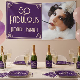 Modern Art Deco 50 and Fabulous Birthday 横断幕
