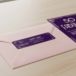 Modern Art Deco 50 and Fabulous Birthday Return  ラベル