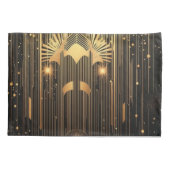 Modern Art Deco Black Gold Egyptian Art-inspired 枕カバー (裏面-左)