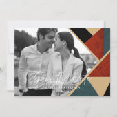 Modern Art Deco Geometric Save The Date Card 招待状 (正面)