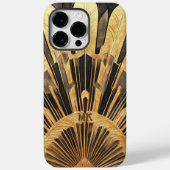 Modern Art Deco Gold and Black Ornate Monogram Case-Mate iPhoneケース (裏面)