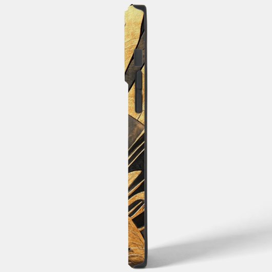 Modern Art Deco Gold and Black Ornate Monogram Case-Mate iPhoneケース (裏面 / 左)