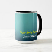 Modern Art Deco London Foggy Skyline Custom マグカップ (正面右)