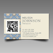 Modern Art Deco Pattern QR Code Business Card 名刺