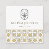 Modern Art Deco Square QR Code Business Card スクエア名刺 (正面)