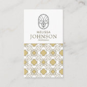 Modern Art Deco Vertical Gold QR Code 名刺 (正面)