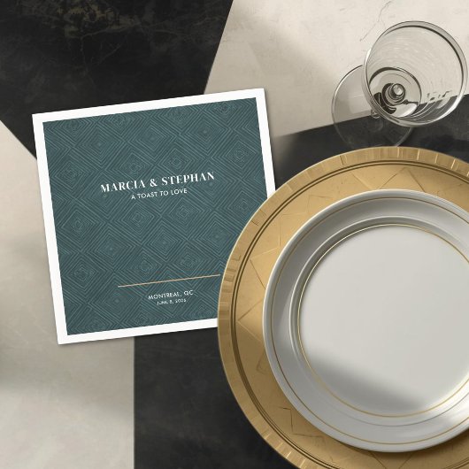 Modern Art Deco Wedding スタンダードカクテルナプキン