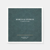 Modern Art Deco Wedding スタンダードカクテルナプキン (正面)