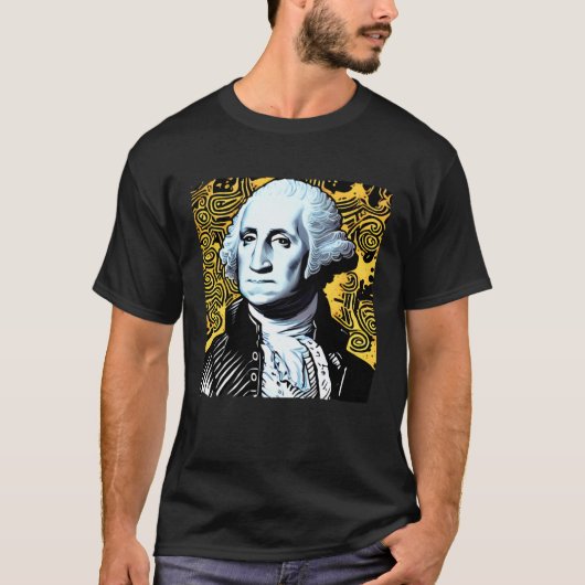 Modern Art George Washington 4th of July Patriotic Tシャツ (正面)