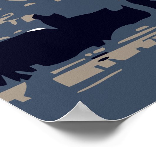 Modern art: Golden Gate Bridge and skyline ポスター (角)