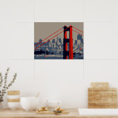 Modern art: Golden Gate Bridge and skyline ポスター (キッチン)