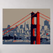 Modern art: Golden Gate Bridge and skyline ポスター (正面)