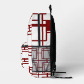 Modern Art Inspired Geometric White Backpack  プリントバックパック (右)