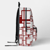 Modern Art Inspired Geometric White Backpack  プリントバックパック (左)