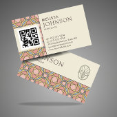 Modern Art Nouveau Stained Glass Business Card 名刺